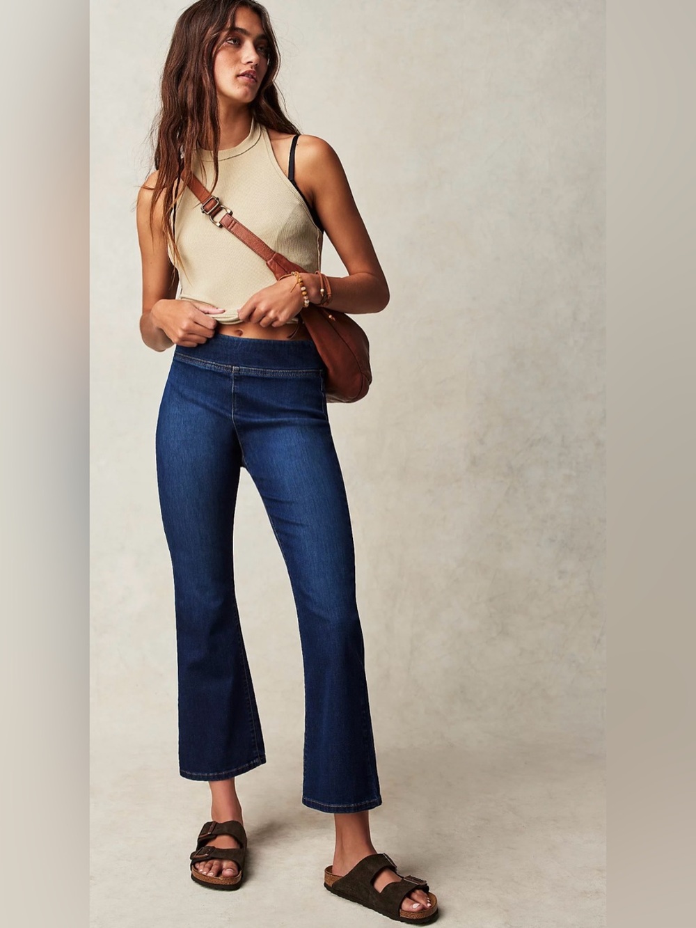 WE THE FREE In My Feelings Cropped Slim Flare Jeans size S